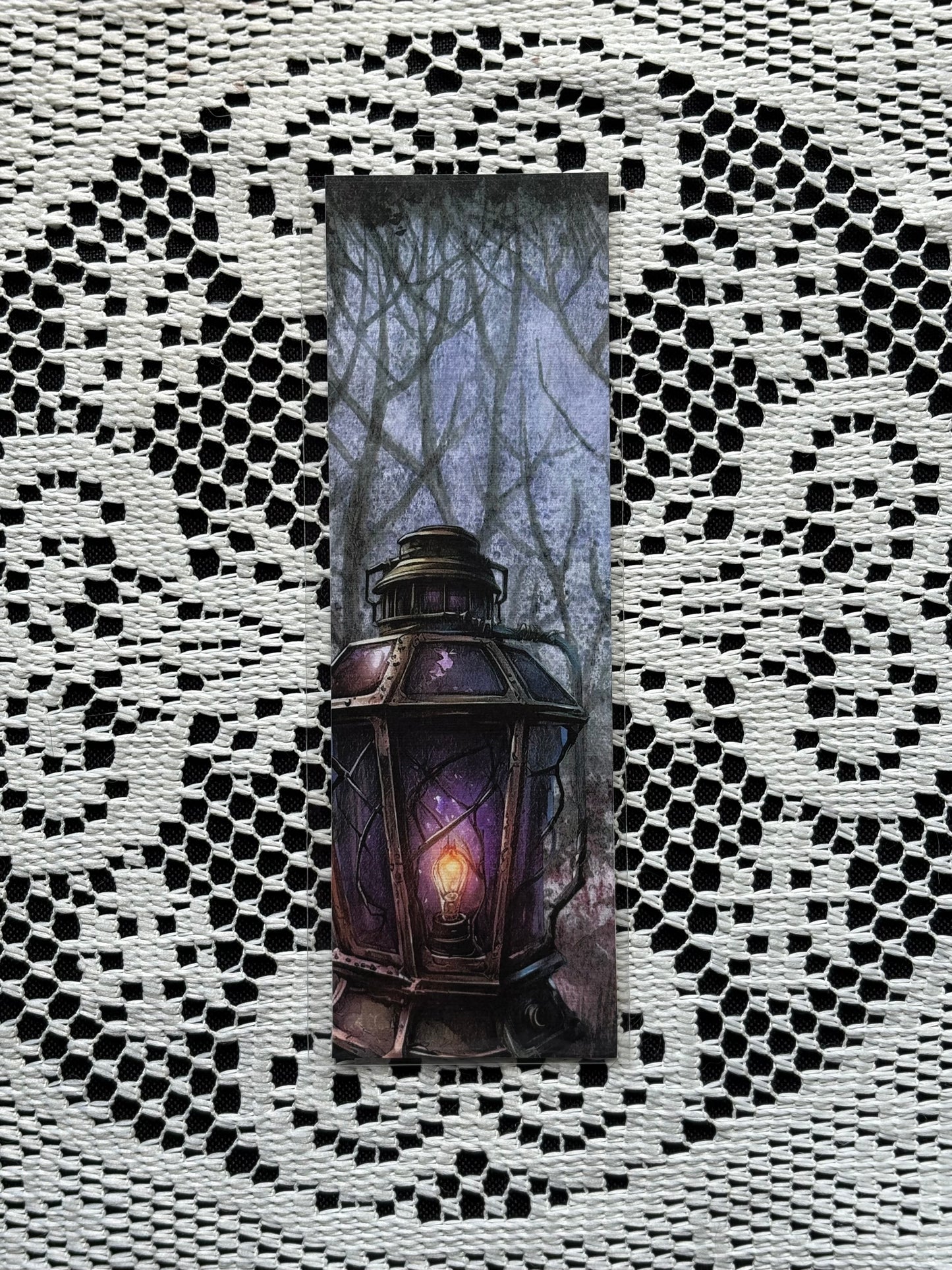 Spooky Lantern Watercolor Bookmark