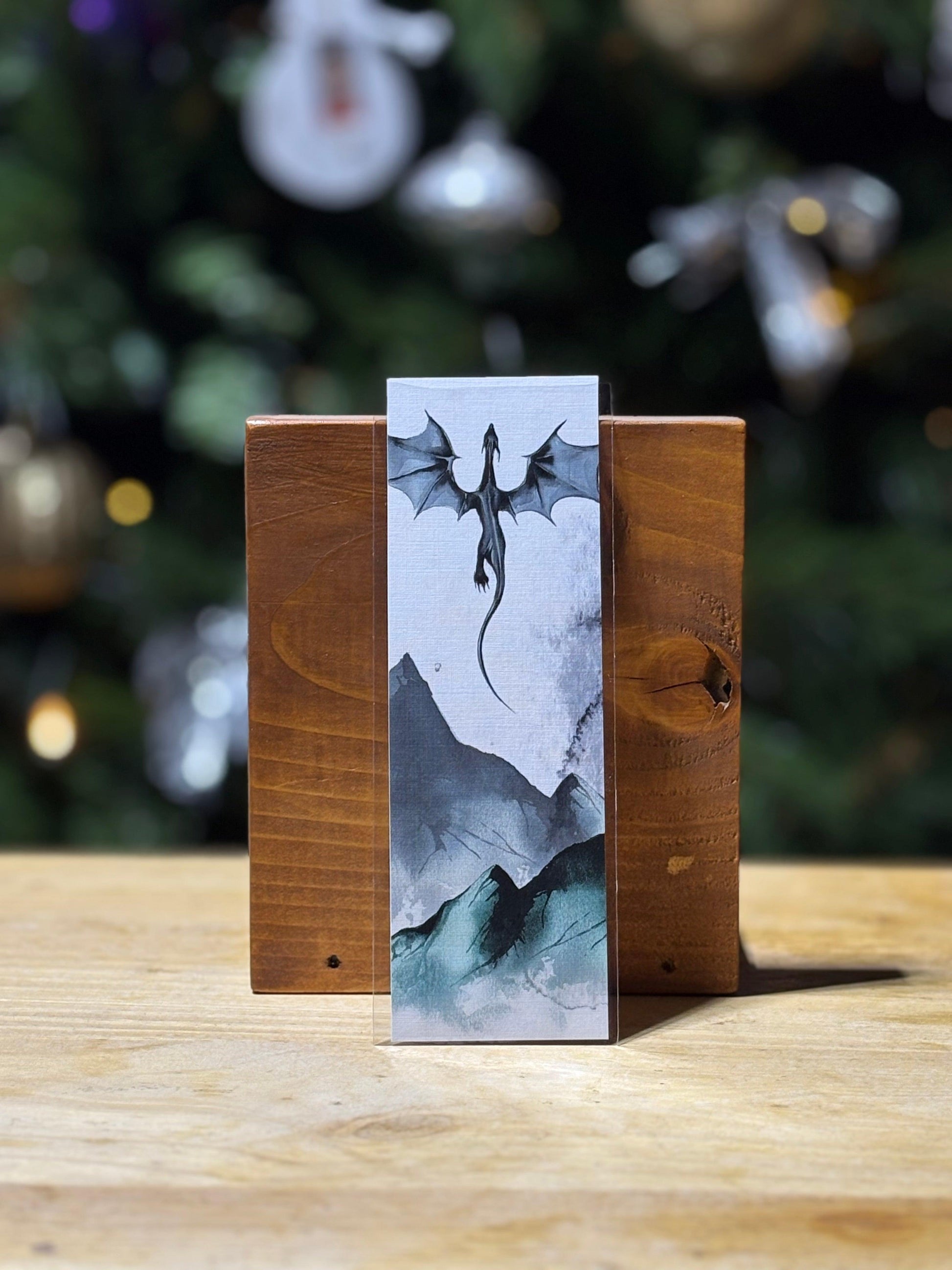 Dragon in Flight Watercolor Bookmark - Riddled With Ink