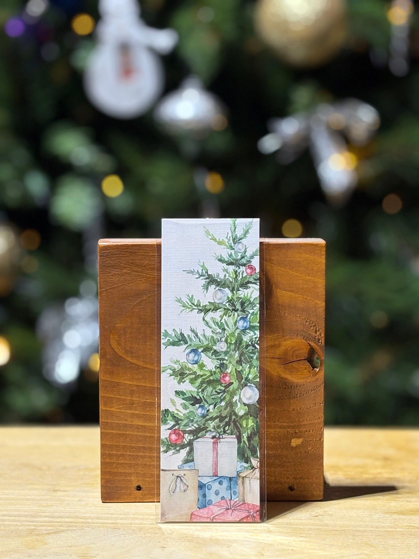 Christmas Tree Watercolor Bookmark - Riddled With Ink
