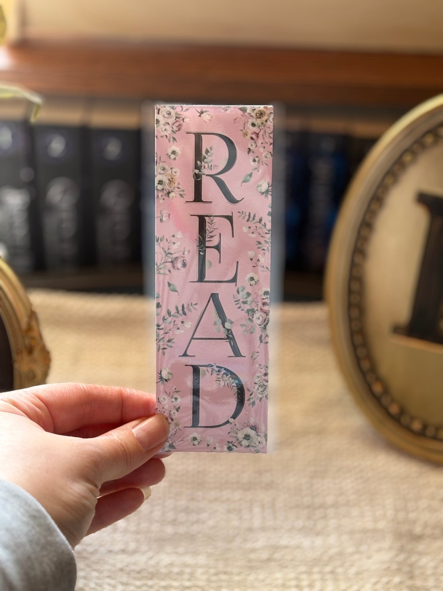 “READ” Pink, Floral, Bookmark
