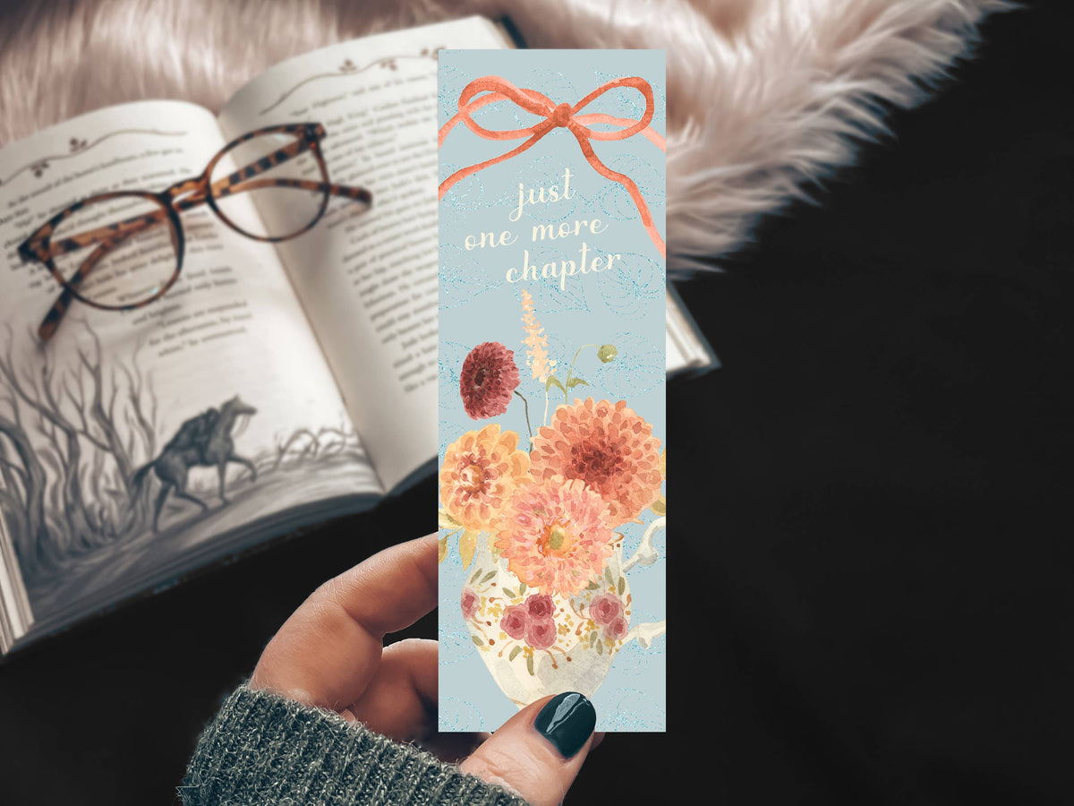 Fall Floral Just One More Chapter Bow Bookmark