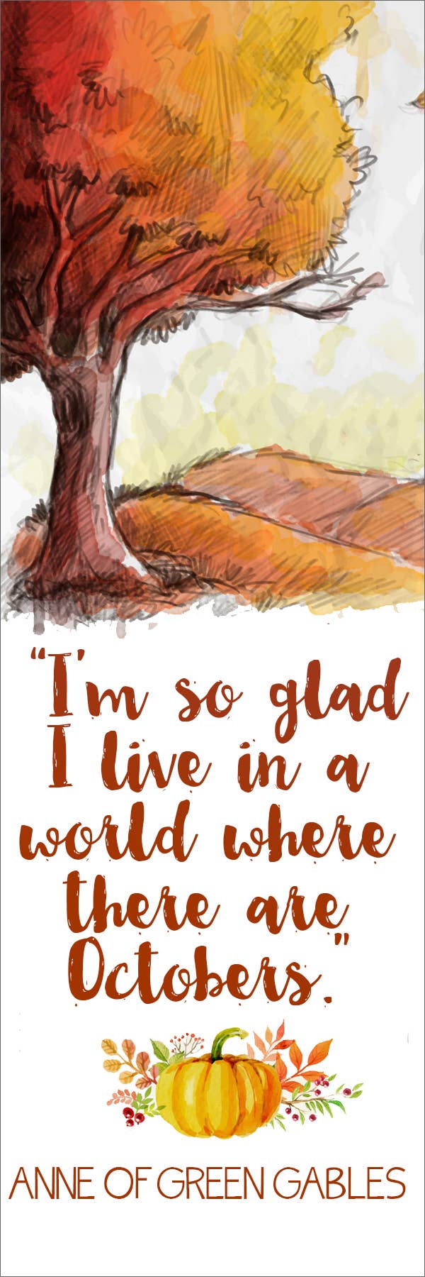Anne of Green Gables Octobers Bookmark