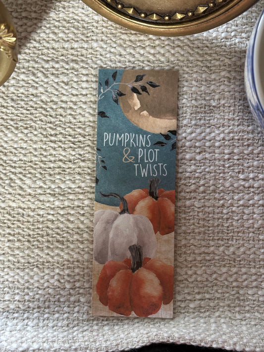 Pumpkins and Plot Twists Bookmark