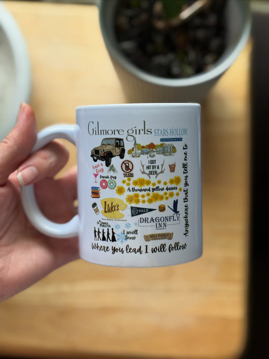 Gilmore Girls Collage(Luke’s Diner, Stars Hollow) Ceramic Coffee Mug