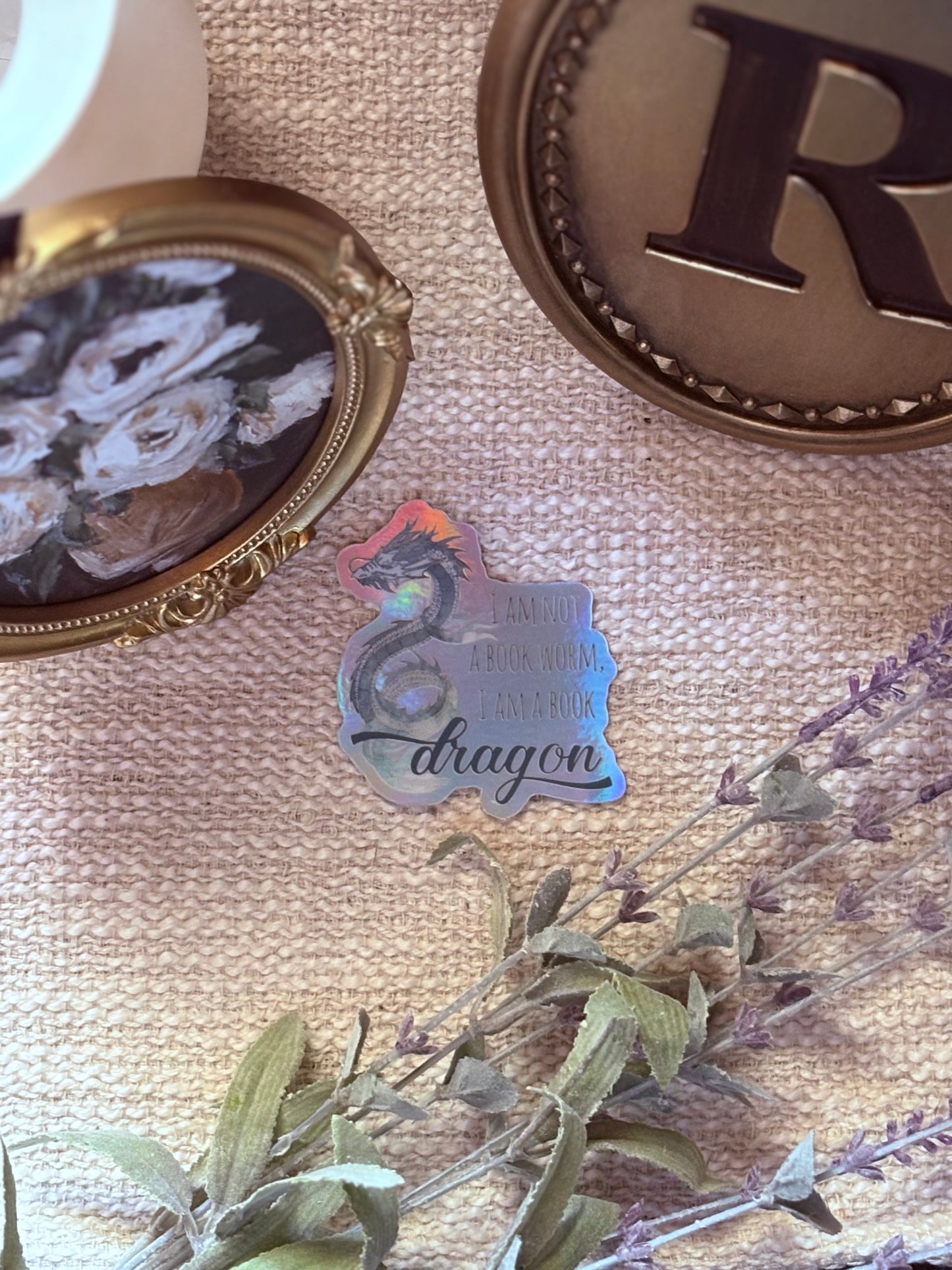 Book Dragon Holographic Sticker