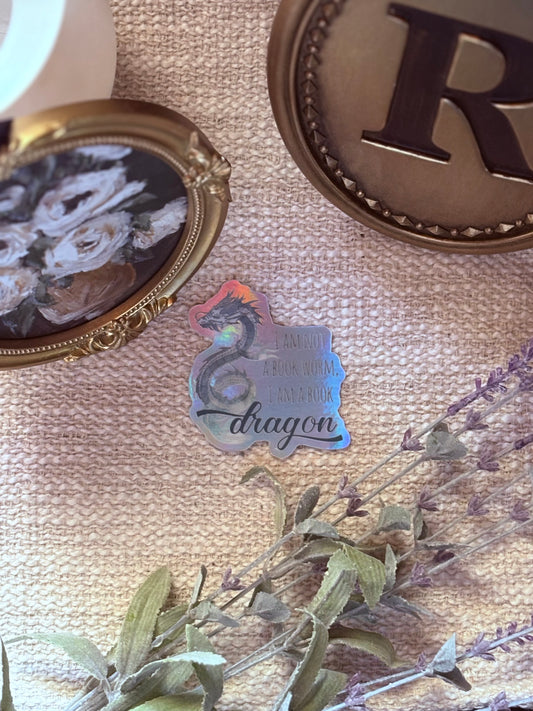 Book Dragon Holographic Sticker